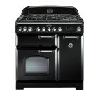 Rangemaster CDL90DFFBL/C Classic Deluxe 90cm Dual Fuel Range Cooker - Gloss Black