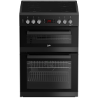 Beko EDC634K 60cm Double Oven Electric Cooker with Ceramic Hob