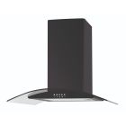 Cata UBSCG70BK 70cm Black Curved Glass Chimney Hood